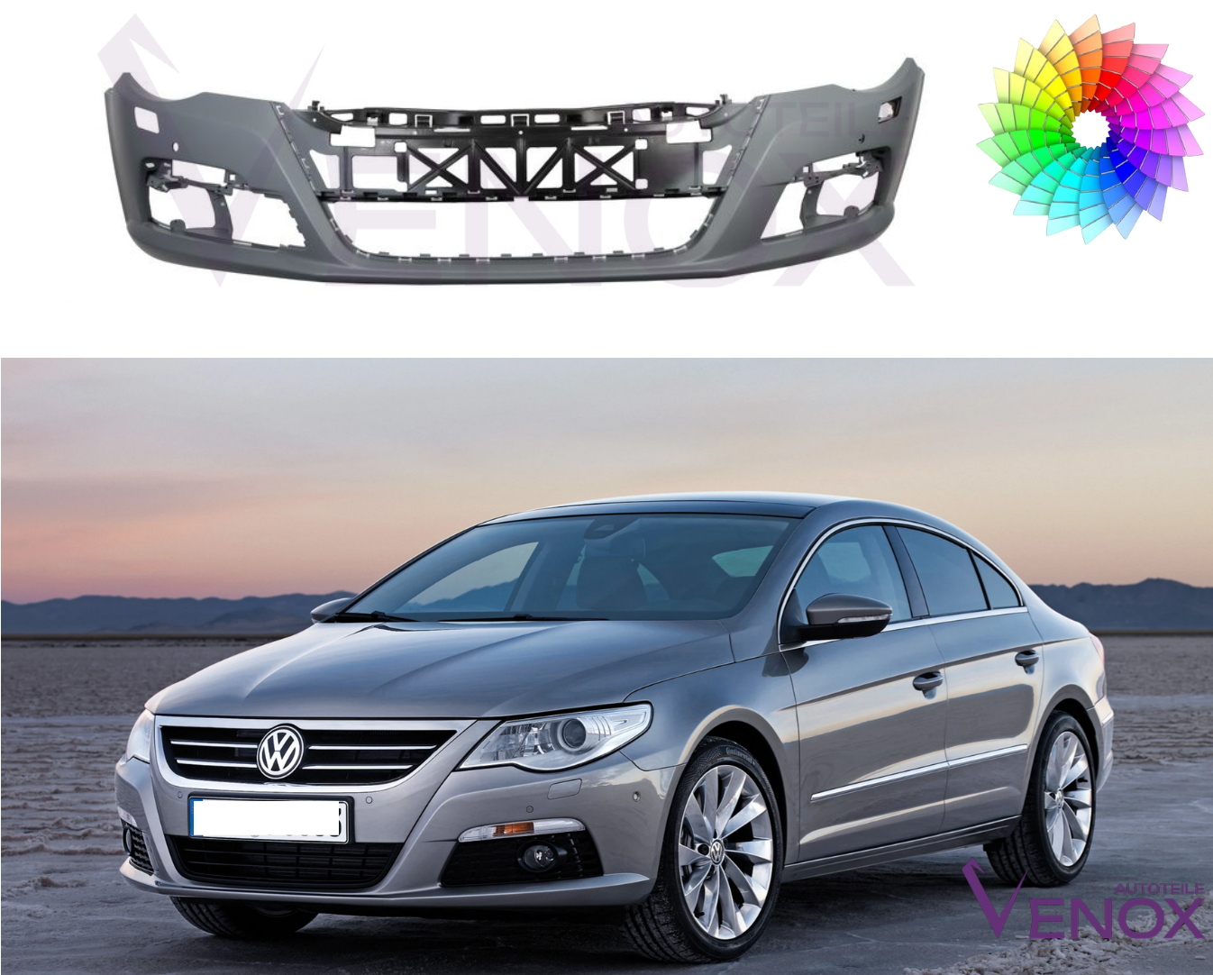 Predný nárazník VW Passat CC 357 08-12 SR ľubovoľná farba – Obrázok 2