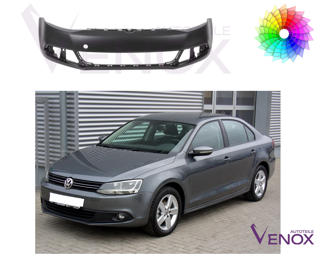 Predný nárazník VW Jetta IV 10-15 ľubovoľná farba – Obrázok 2