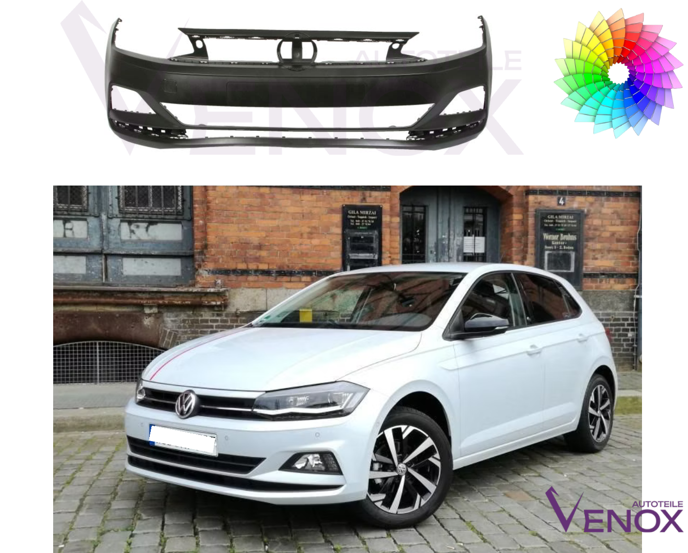 Predný nárazník VW Polo od 2017 ľubovoľná farba – Obrázok 2