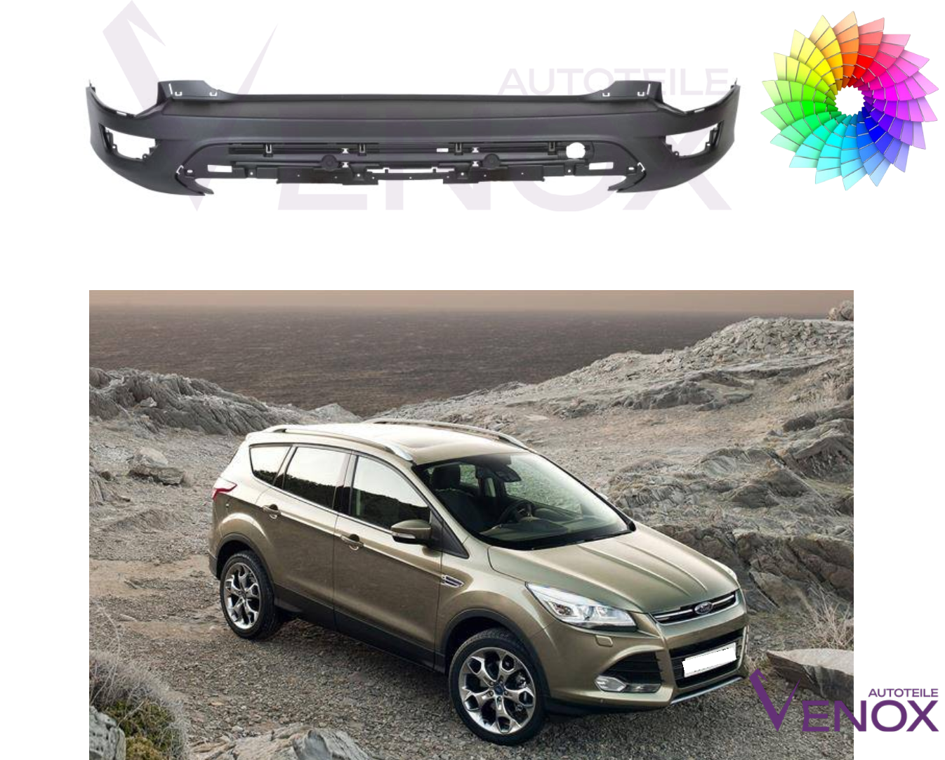 Zadný nárazník Ford Kuga II 13-16 ľubovoľná farba – Obrázok 2
