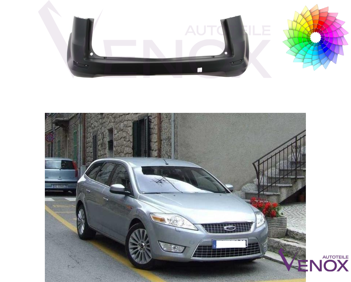 Zadný nárazník Ford Mondeo Mk4 07-10 ľubovoľná farba – Obrázok 2