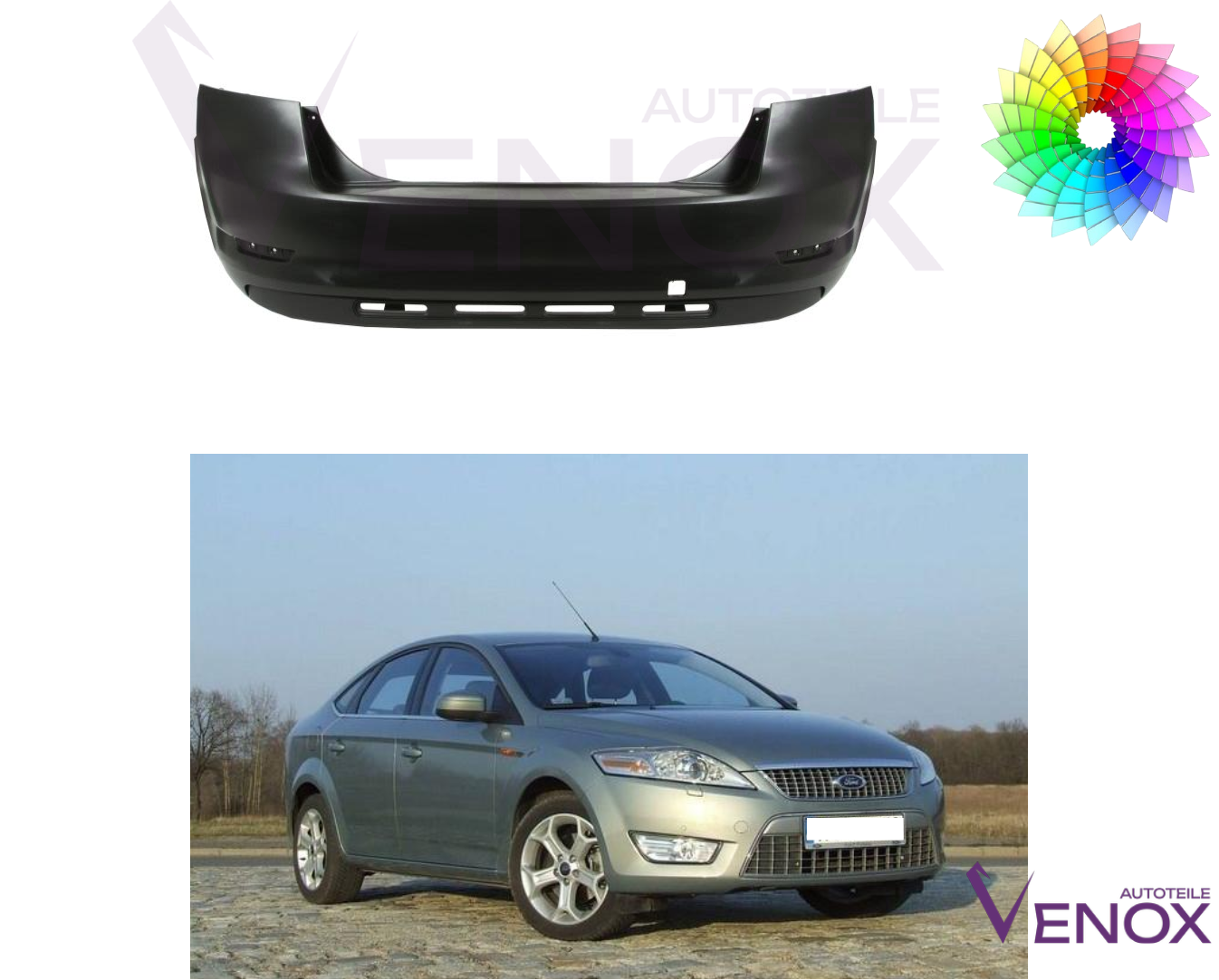 Zadný nárazník Ford Mondeo MK4 07-10 ľubovoľná farba – Obrázok 2