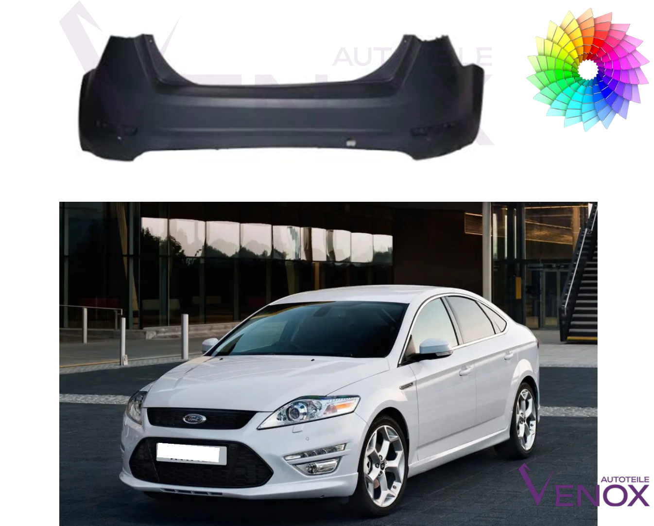 Zadný nárazník Ford Mondeo Mk4 10-15 ľubovoľná farba – Obrázok 2