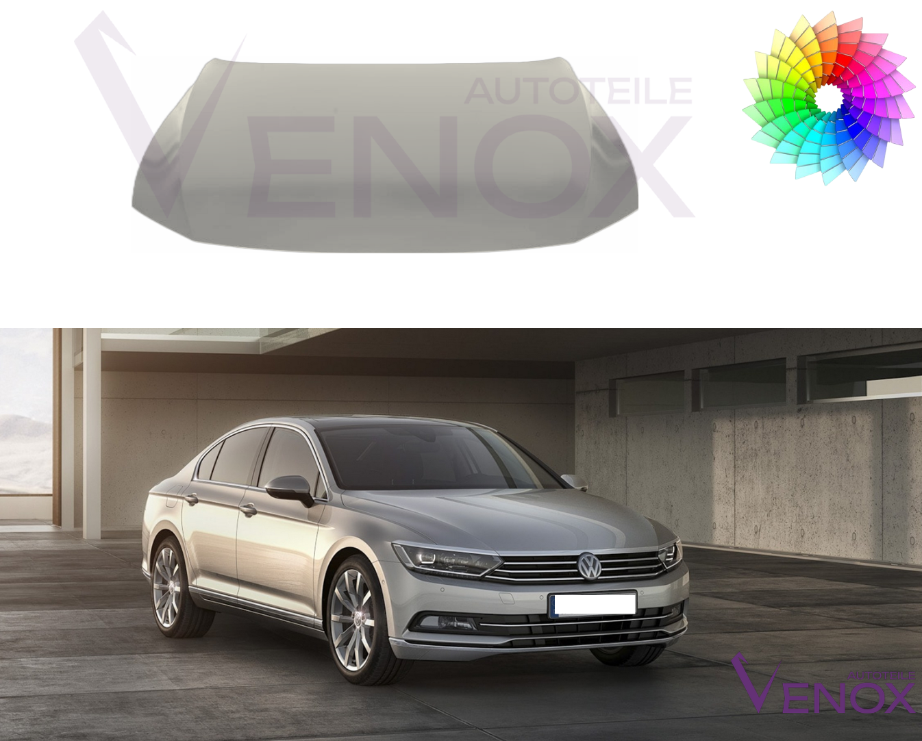 Kapota VW Passat B8 od 2015 ľubovoľná farba – Obrázok 2