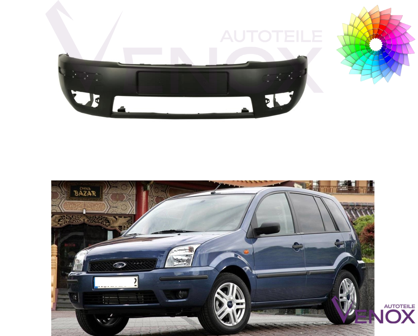 Predný nárazník Ford Focus JUS 02-05 ľubovoľná farba – Obrázok 2