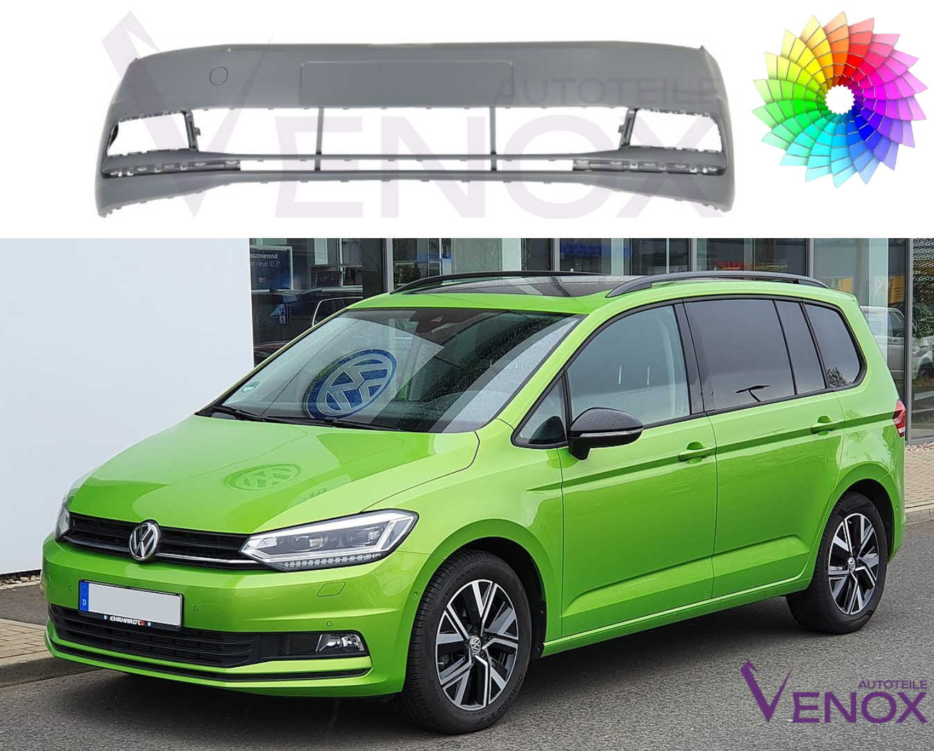 Predný nárazník VW Touran 5T od 2015 ľubovoľná farba – Obrázok 2