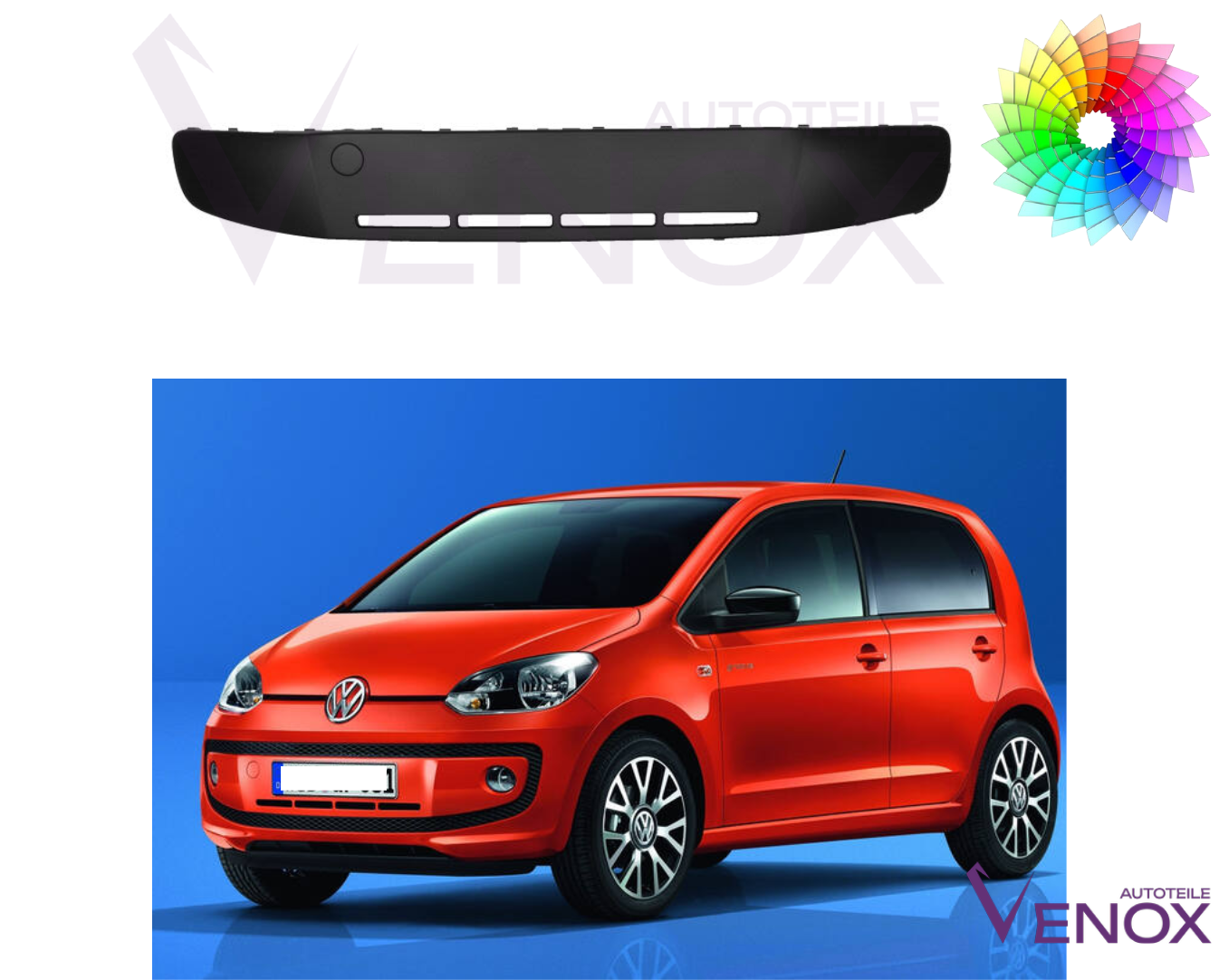VW UP predný nárazník! 12-16 ľubovoľná farba – Obrázok 2