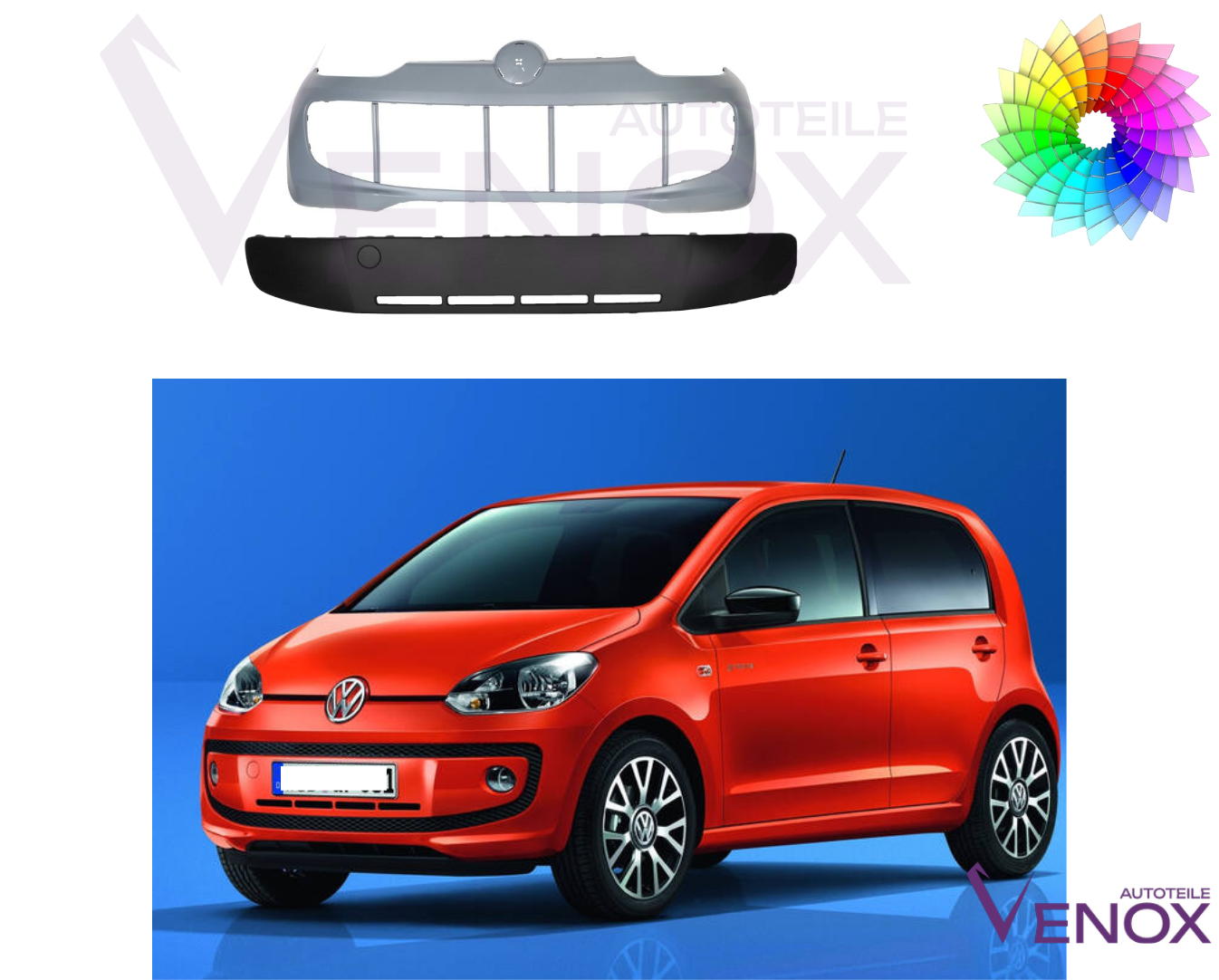 VW UP predný nárazník! 12-16 ľubovoľná farba – Obrázok 2