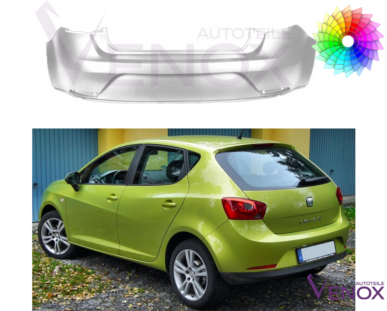 Zadný nárazník Seat Ibiza 6J 08-12 ľubovoľná farba – Obrázok 2