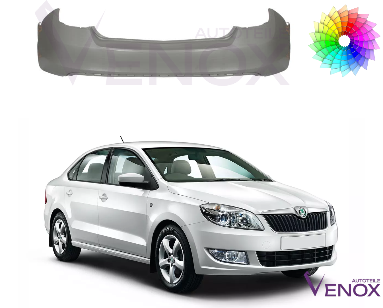Skoda Rapid Zadný nárazník od roku 2012 ľubovoľná farba – Obrázok 2