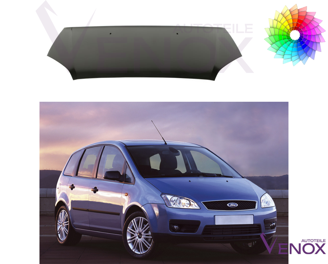 Kapota motora Ford Focus C-Max C214 03-07 ľubovoľná farba – Obrázok 2