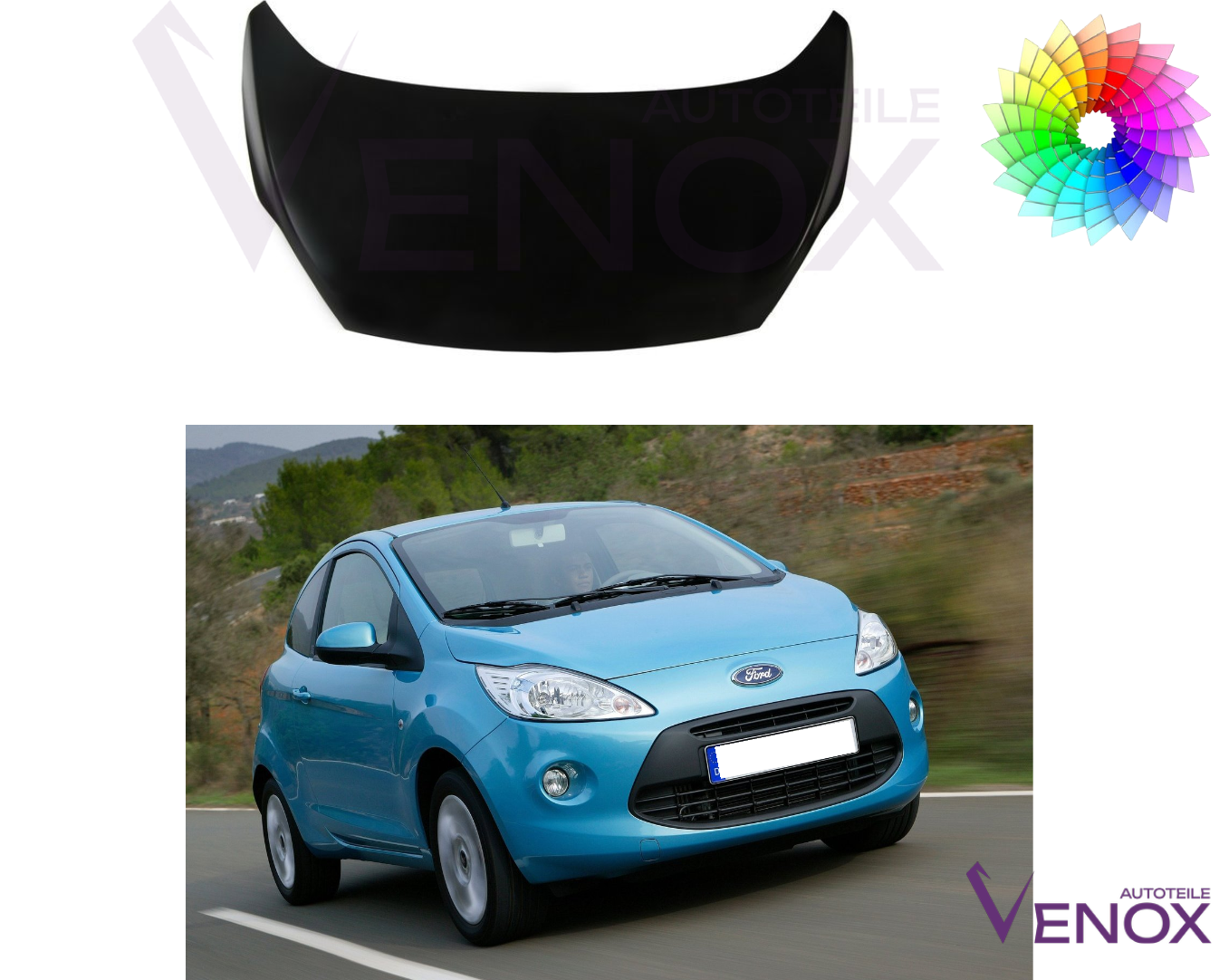 Kapota Ford Ka 08-15 ľubovoľná farba – Obrázok 2
