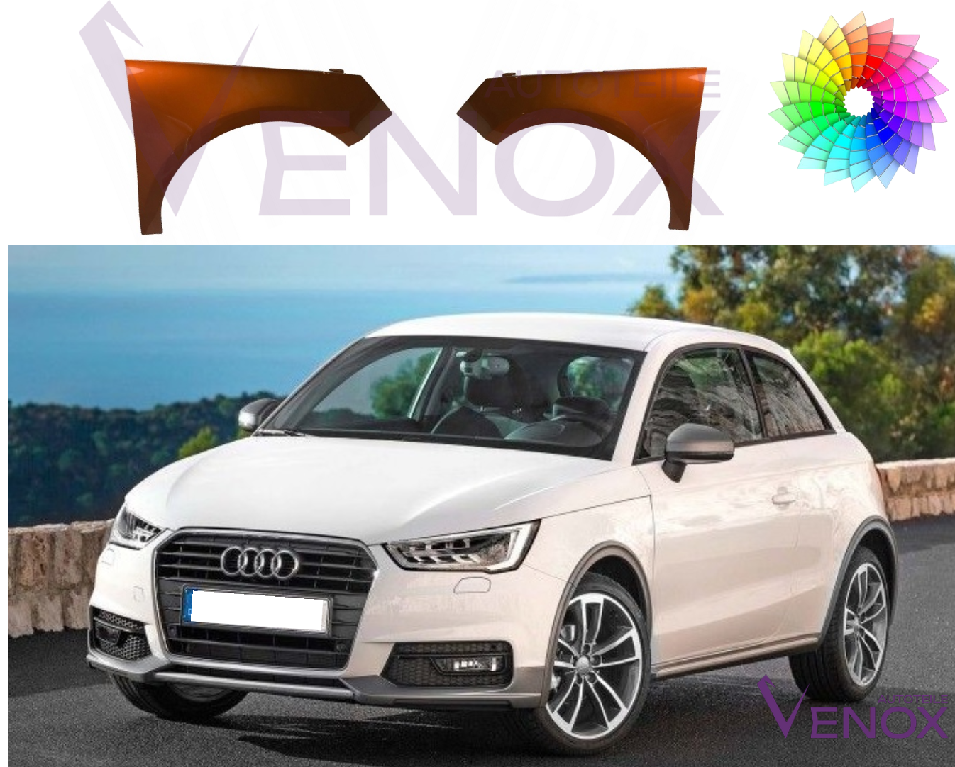 Ľavý blatník Audi A1 10-15 ľubovoľná farba – Obrázok 2