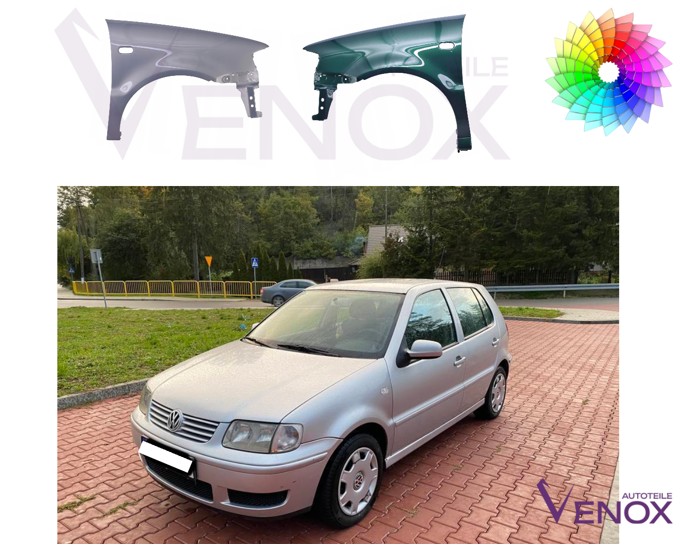 Pravé krídlo VW Polo 6N2 99-01 ľubovoľná farba – Obrázok 2